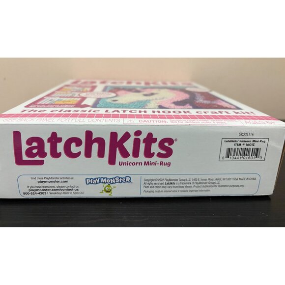 Latchkits Kids Unicorn Mini-Rug Craft Kit With Color-Coded Canvas & Pre-Cut Yarn - Picture 4 of 4